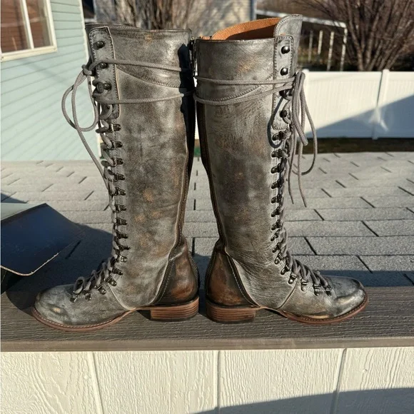 Freebird Gray Lace-Up Boots - Picture 4 of 11